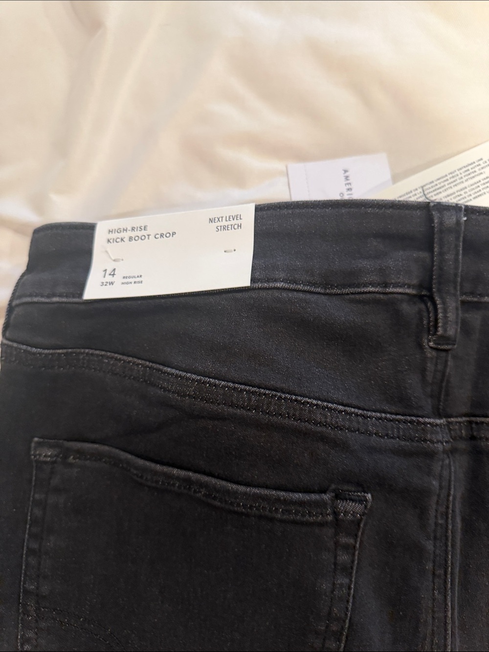 American Eagle Outfitters High-Rise Kick Boot Crop Jeans - Black